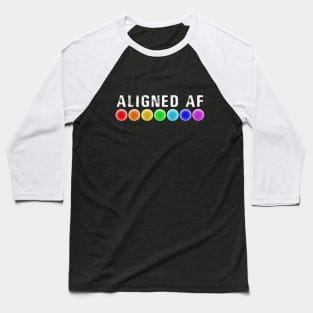 Aligned AF Chakras Funny Yoga Quote Meditation Reiki Colors Baseball T-Shirt